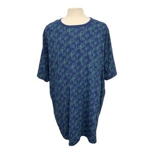 Harbor Bay HB Men's Palm Tree 3XLT Tall Tee T-Shirt Blue Green Tropical Vacation